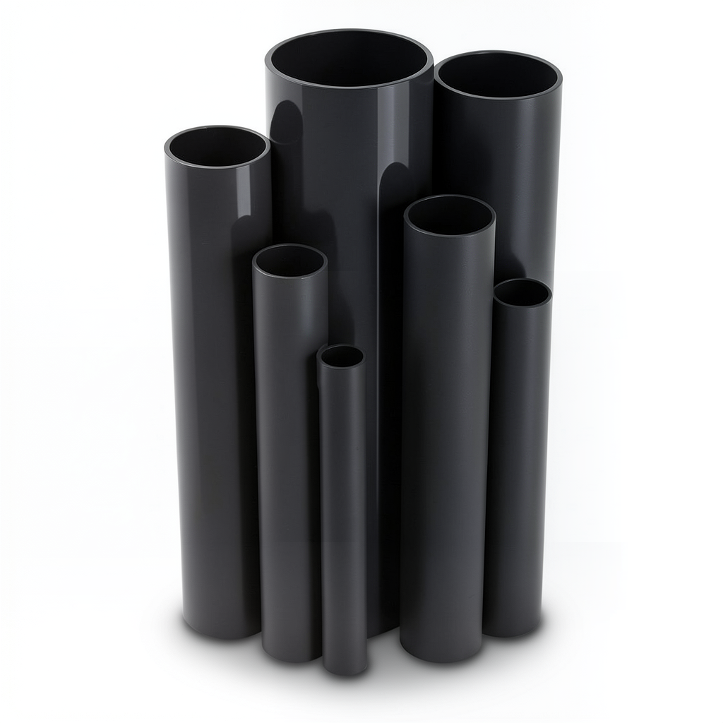 مواسير UPVC ضغط 10 بار قطر خارجي 140 مم سمك 6.7 مم لون اسود