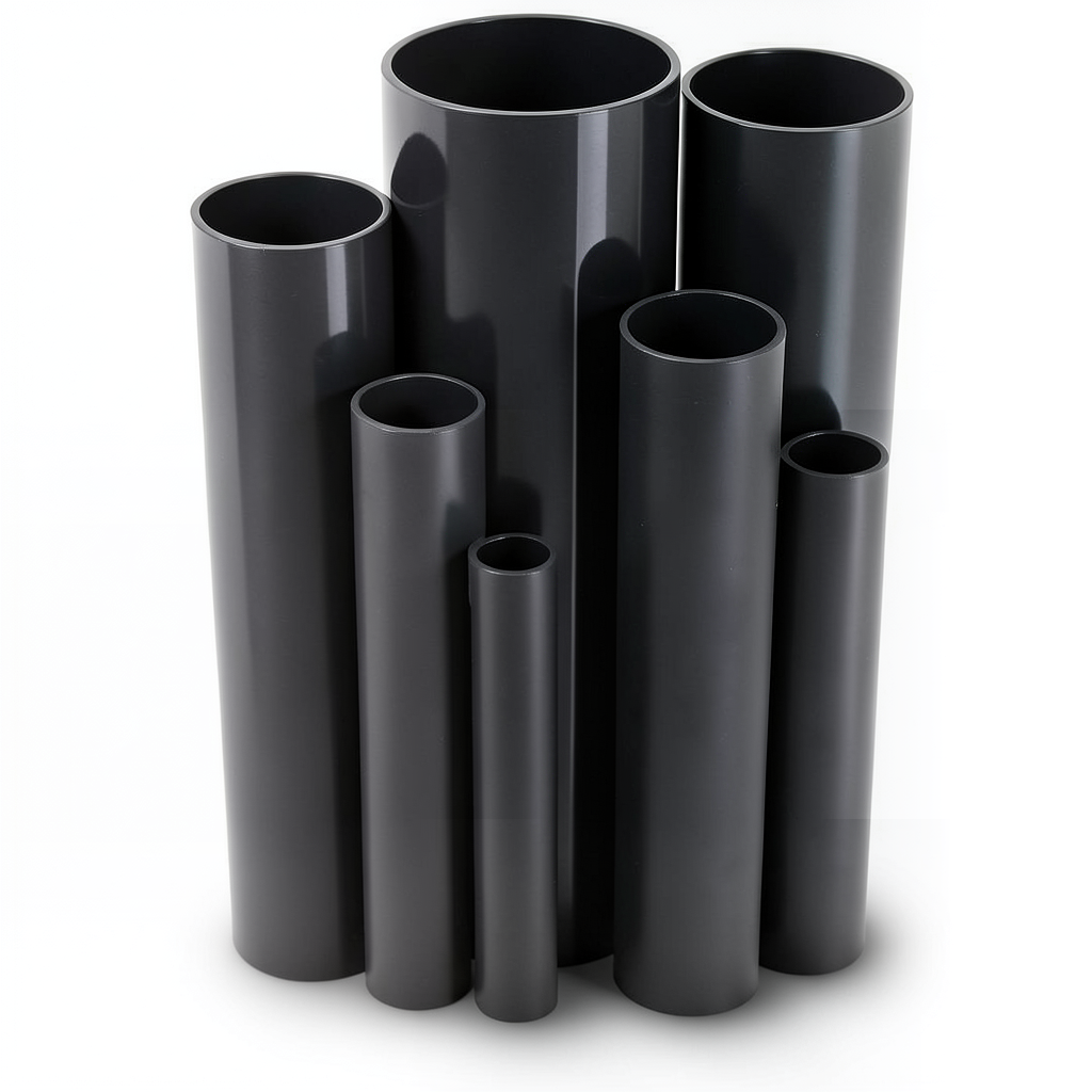 مواسير UPVC ضغط 4 بار قطر خارجي 140 مم سمك 2.8 مم لون اسود