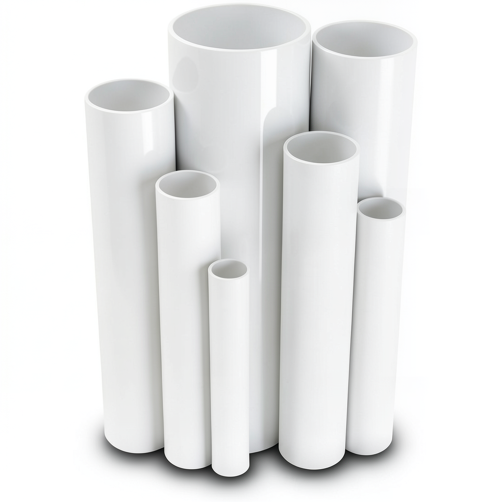 مواسير UPVC ضغط 6 بار قطر خارجي 140 مم سمك 4.1 مم لون أبيض