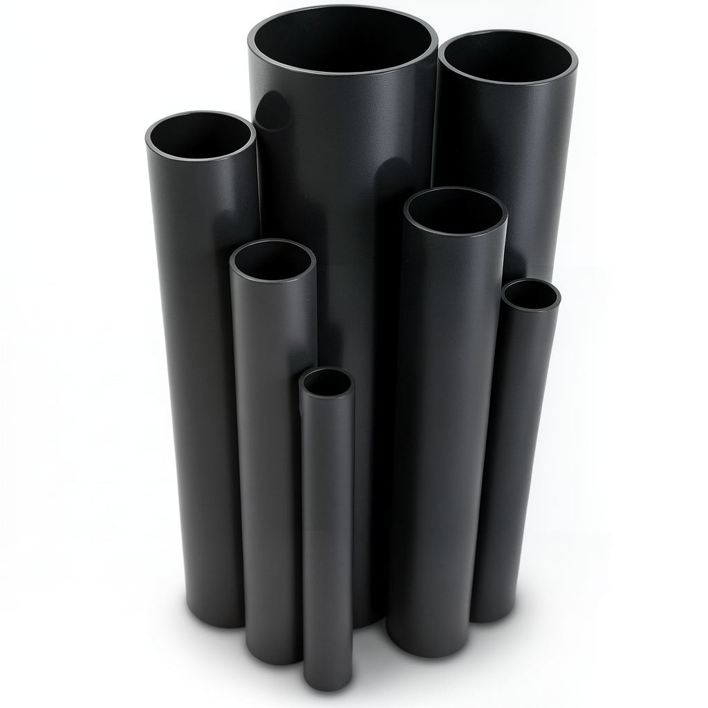 مواسير UPVC ضغط اسمي 6 بار قطر خارجي 140 مم سمك 4.1 مم لون اسود