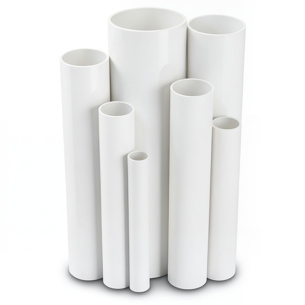 مواسير UPVC ضغط اسمي 10 بار قطر خارجي 140 مم سمك 6.7 مم لون أبيض