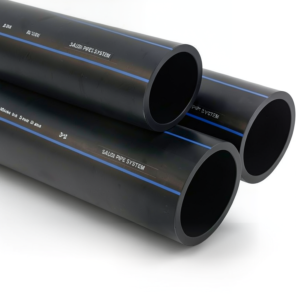 مواسير HDPE السعودي PE 100 ضغط 16 بار قطر خارجي 315 مم سمك 28.6 مم لون اسود | مصنع أنظمة الانابيب السعودي (SPS)