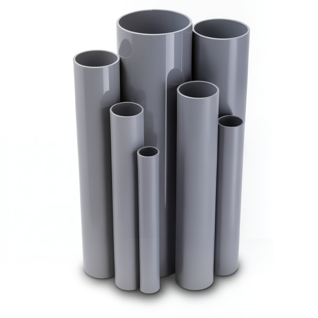 UPVC Pipes Nominal Pressure 10 Bar Outside Diameter 140 mm Thickness 6.7 mm Gray