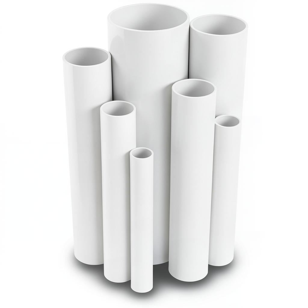 مواسير UPVC ضغط 2.5 بار قطر خارجي 800 مم سمك 6.4 مم لون أبيض