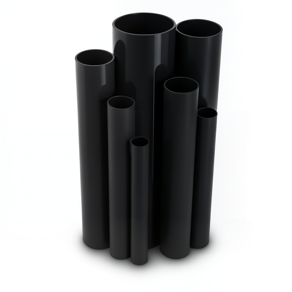مواسير UPVC ضغط 10 بار قطر خارجي 140 مم سمك 6.7 مم لون اسود
