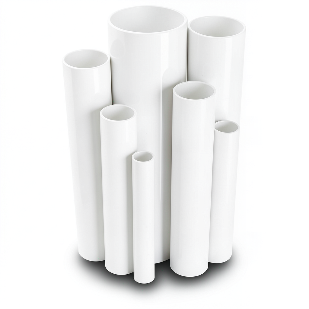 مواسير UPVC ضغط اسمي 4 بار قطر خارجي 710 مم سمك 14 مم لون أبيض