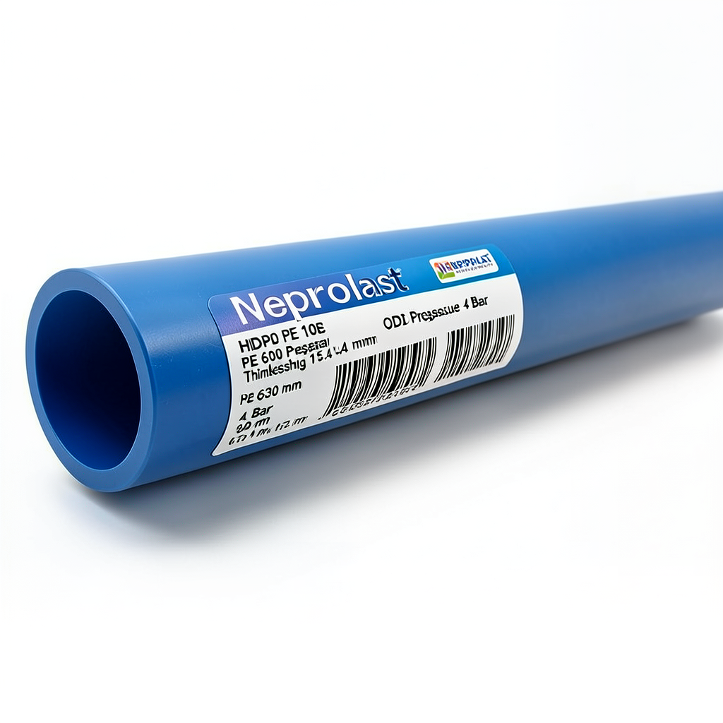 Neproplast HDPE Pipes PE 100 Pressure 4 Bar OD 630 mm Thickness 15.4 mm Blue | NEPROPLAST