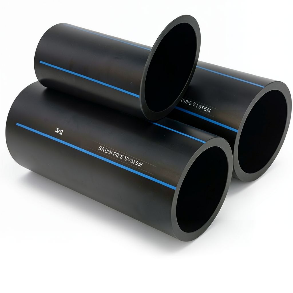 أنابيب HDPE السعودي PE 100 ضغط 10 بار قطر خارجي 400 مم سمك 23.7 مم لون اسود | مصنع أنظمة الانابيب السعودي (SPS)