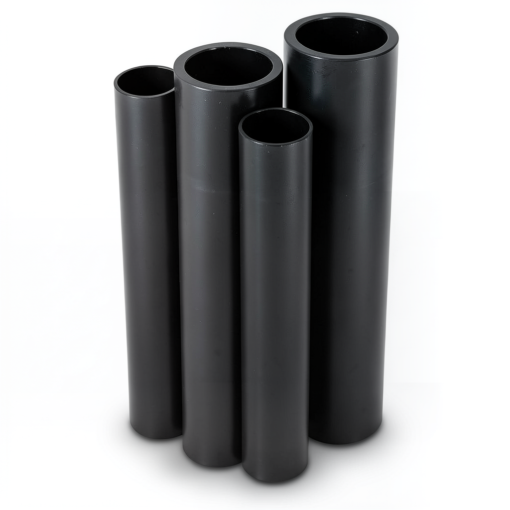 أنابيب HDPE PE 80 ضغط 10 بار قطر خارجي 900 مم سمك 66.1 مم لون أسود