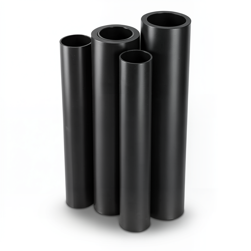 مواسير HDPE PE 80 ضغط 12.5 بار قطر 225 مم سمك 20.5 مم لون أسود