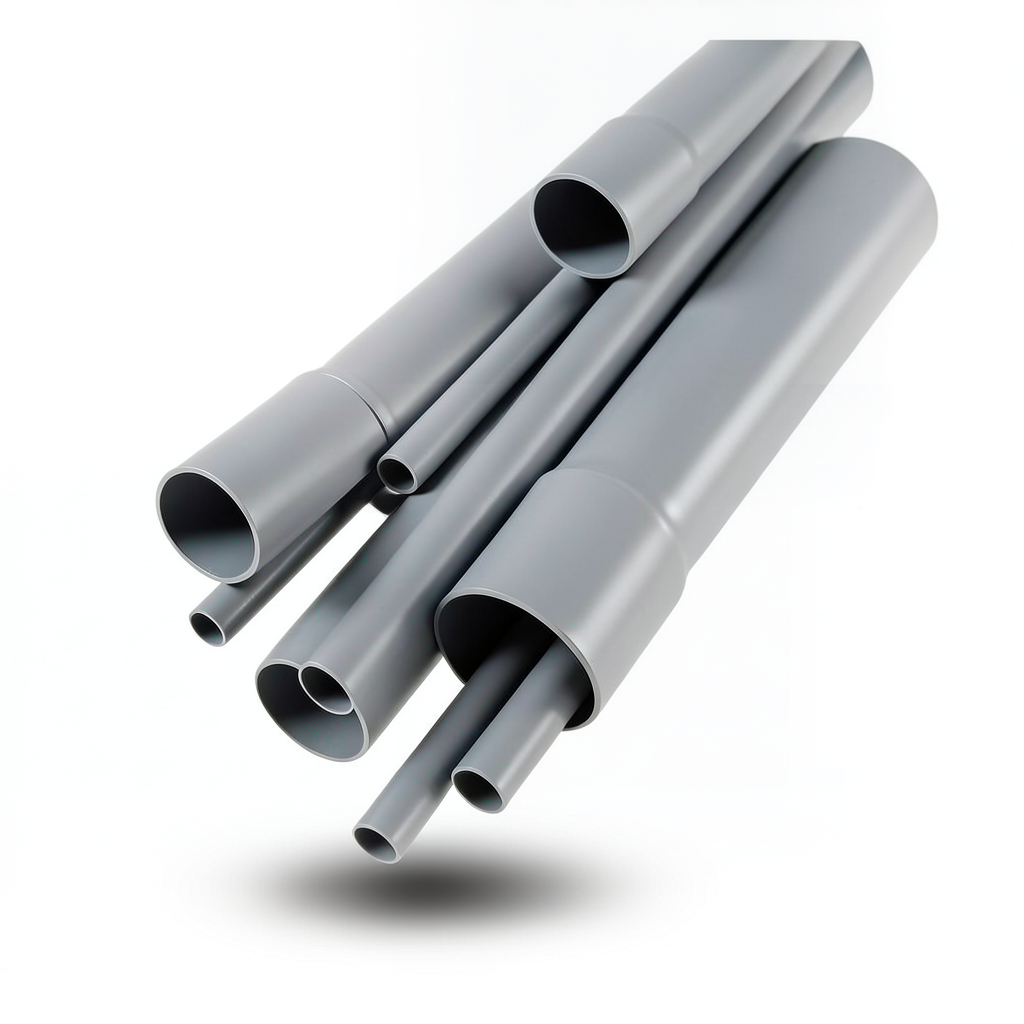 أنابيب UPVC العاجل الطول 6 أمتار قطر خارجي 50 ملم سمك 1.8 ملم رمادية