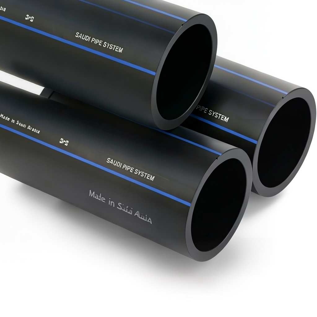 SPS HDPE Pipes PE 100 Pressure 6 Bar Outside Diameter 400 mm Thickness 15.3 mm Black | Saudi Pipes Systems (SPS)