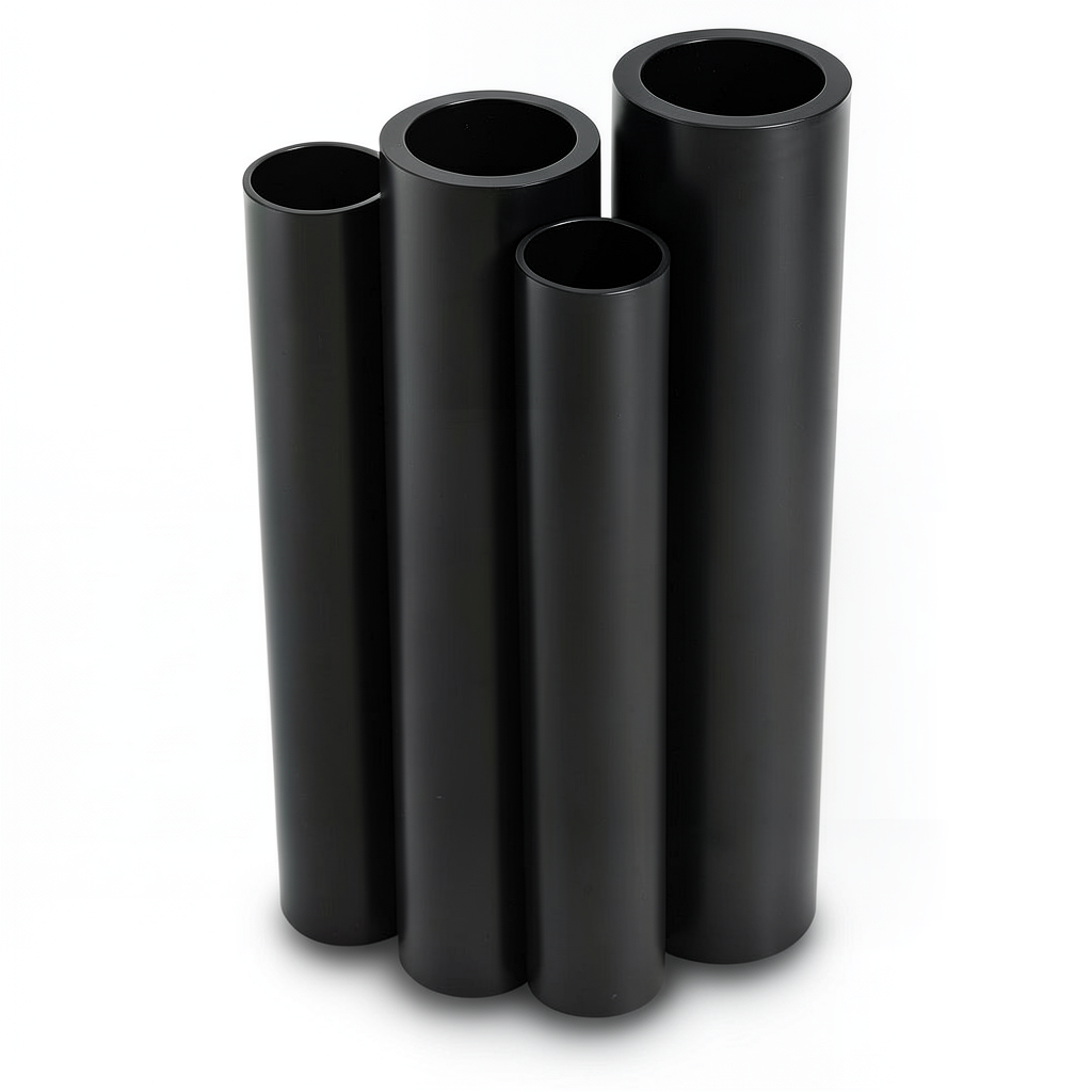 مواسير HDPE بولي ايثيلين عالي الكثافة PE 80 ضغط 12.5 بار قطر خارجي 355 مم سمك 32.2 مم لون أسود