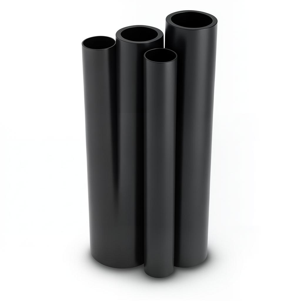 HDPE Pipes PE 80 Pressure 12.5 Bar Outside Diameter 200 mm Thickness 18.2 mm Black