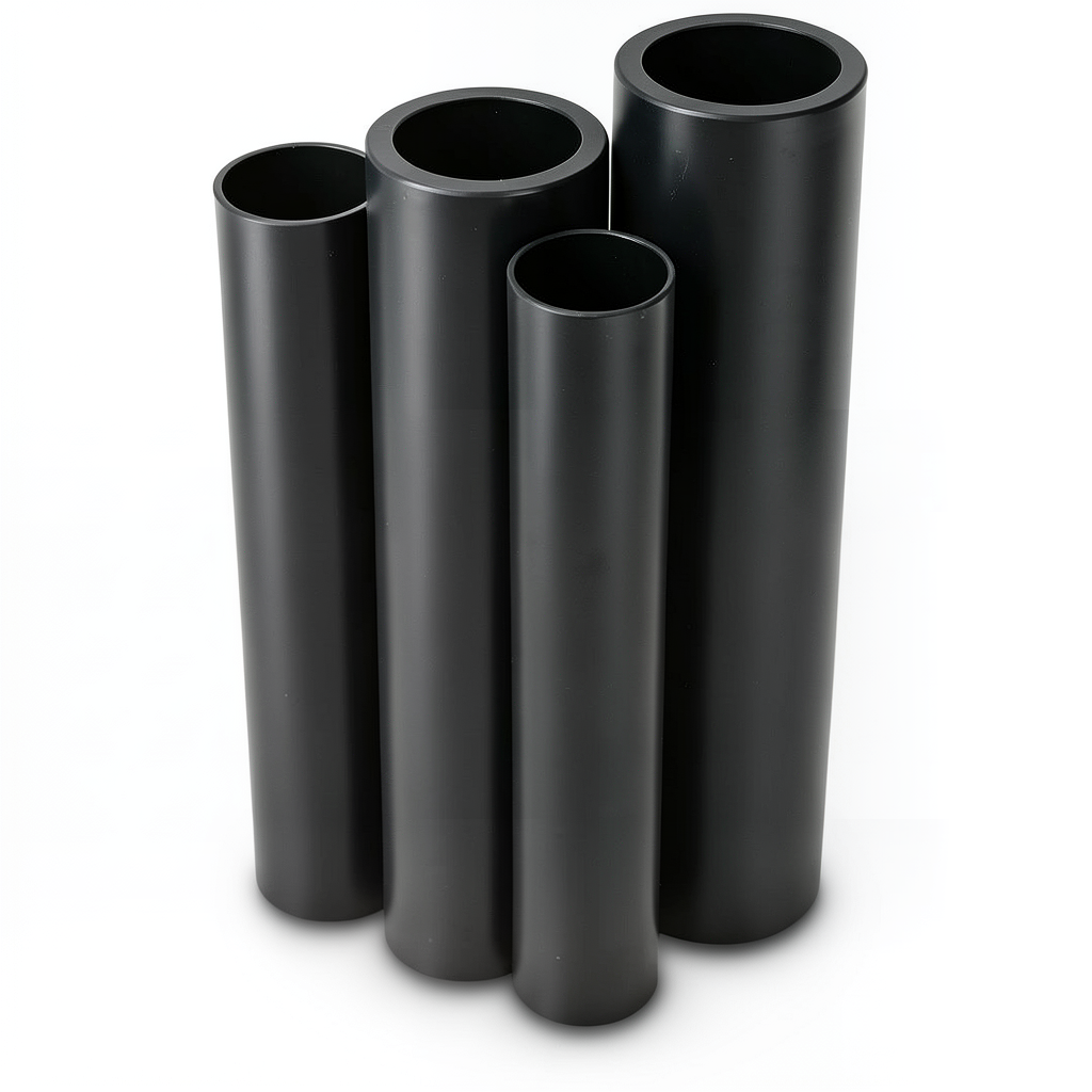 مواسير HDPE PE 80 ضغط 12.5 بار قطر 225 مم سمك 20.5 مم لون أسود