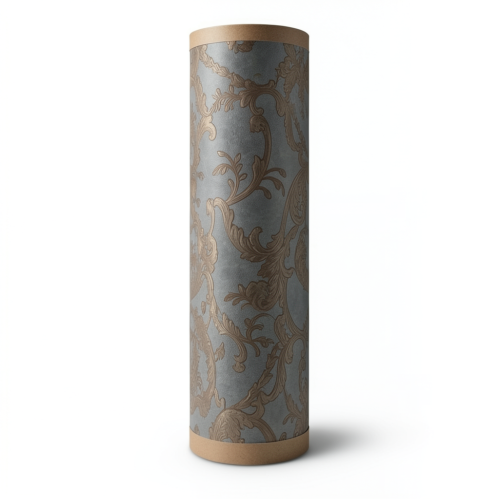 Italian Wall Decoration Brown with Gray, Classic Design, 10m Roll