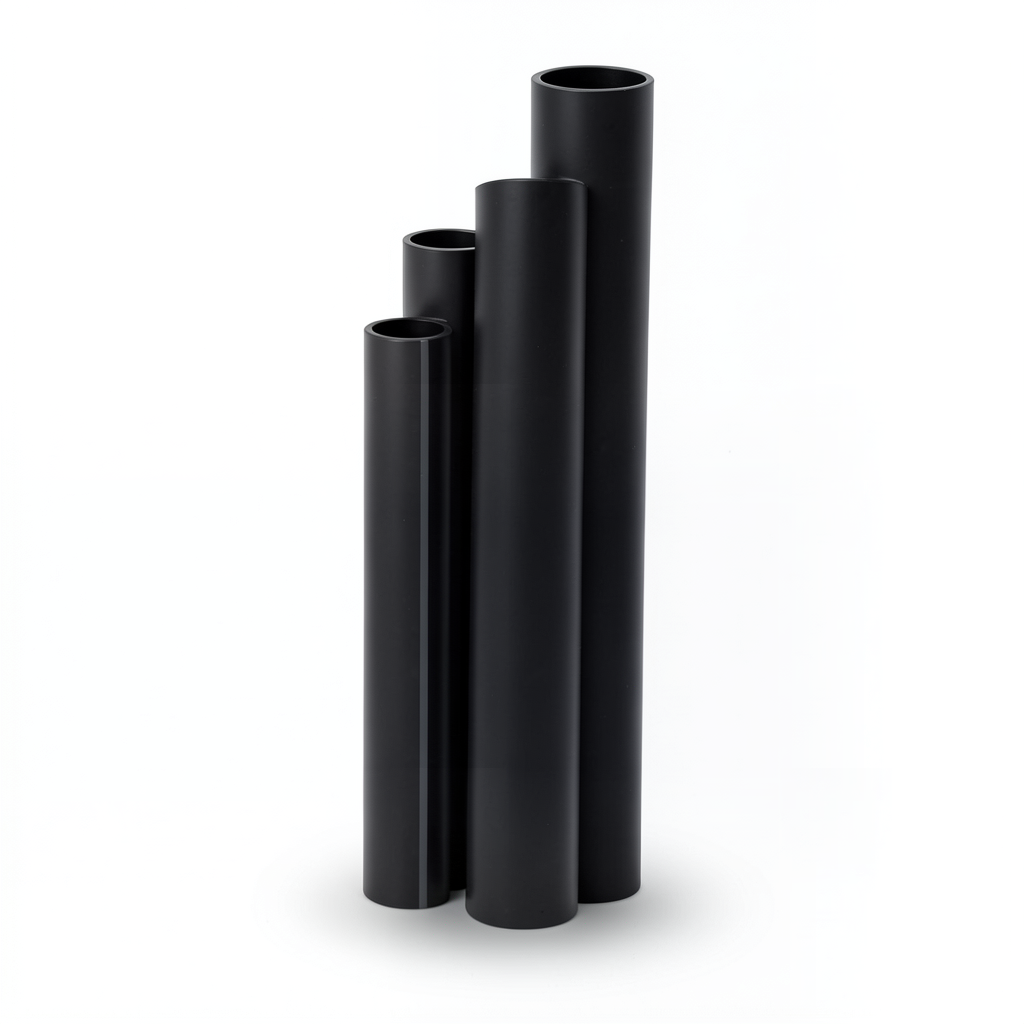أنابيب HDPE ضغط 20 بار قطر خارجي 50 مم سمك 8.3 مم لون أسود
