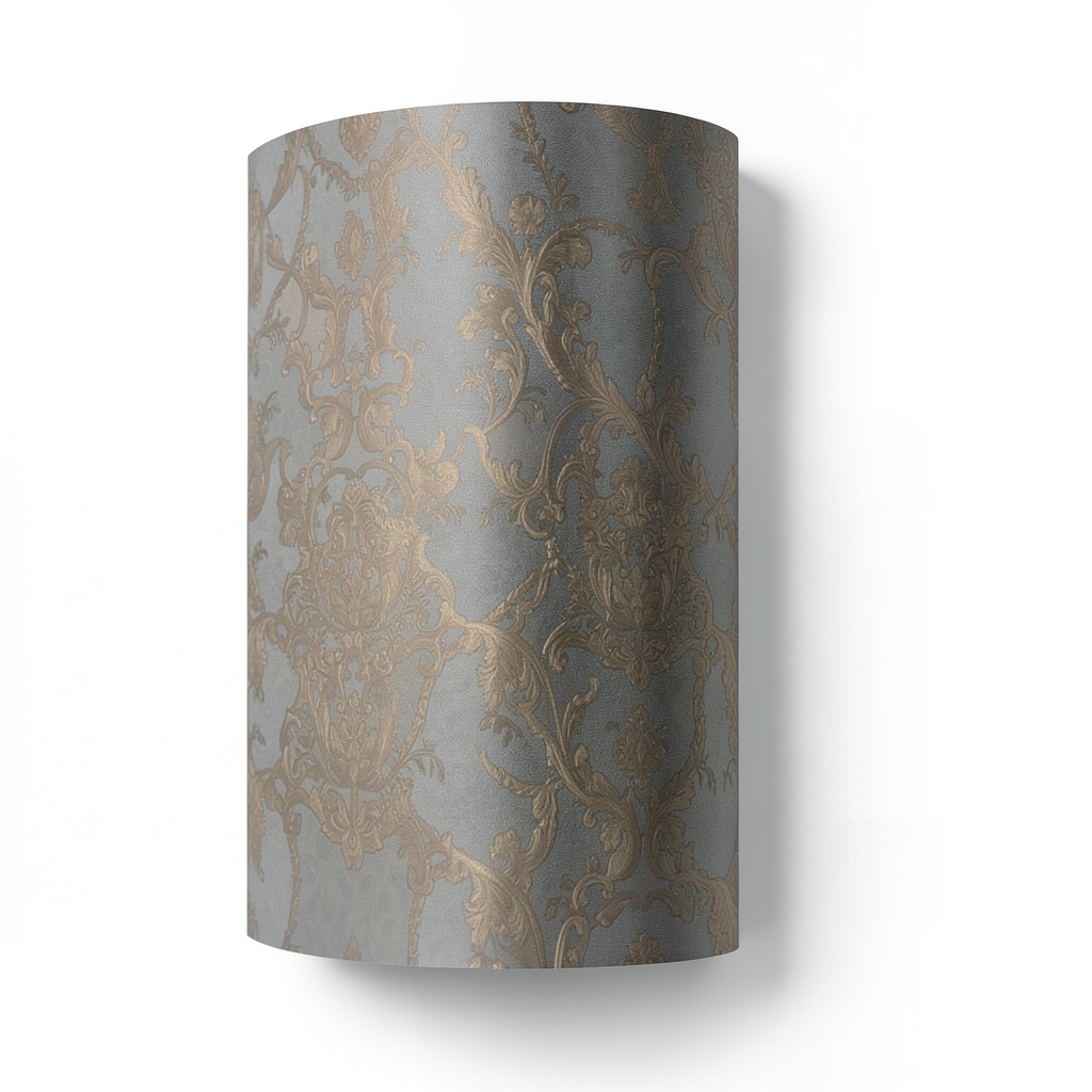 Italian Wall Decoration Brown with Gray, Classic Design, 10m Roll
