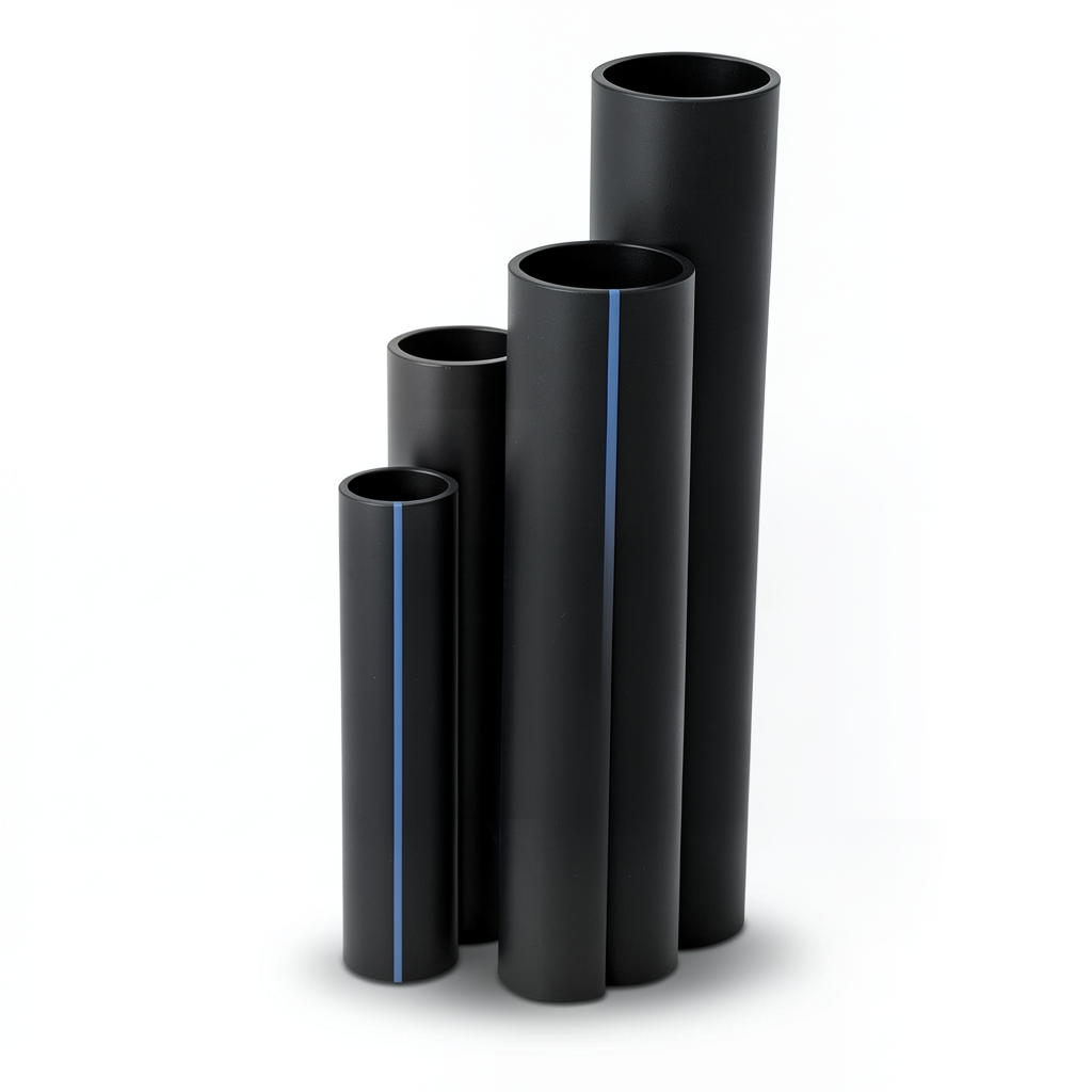 أنابيب HDPE ضغط 20 بار قطر خارجي 63 مم سمك 10.5 مم لون أسود