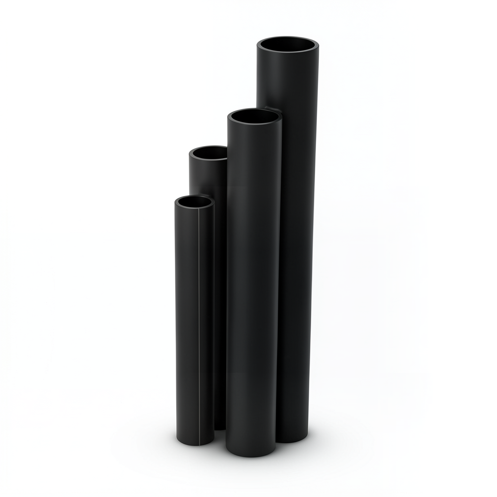 أنابيب HDPE الجودة ضغط 20 بار قطر خارجي 125 مم سمك 20.8 مم لون أسود