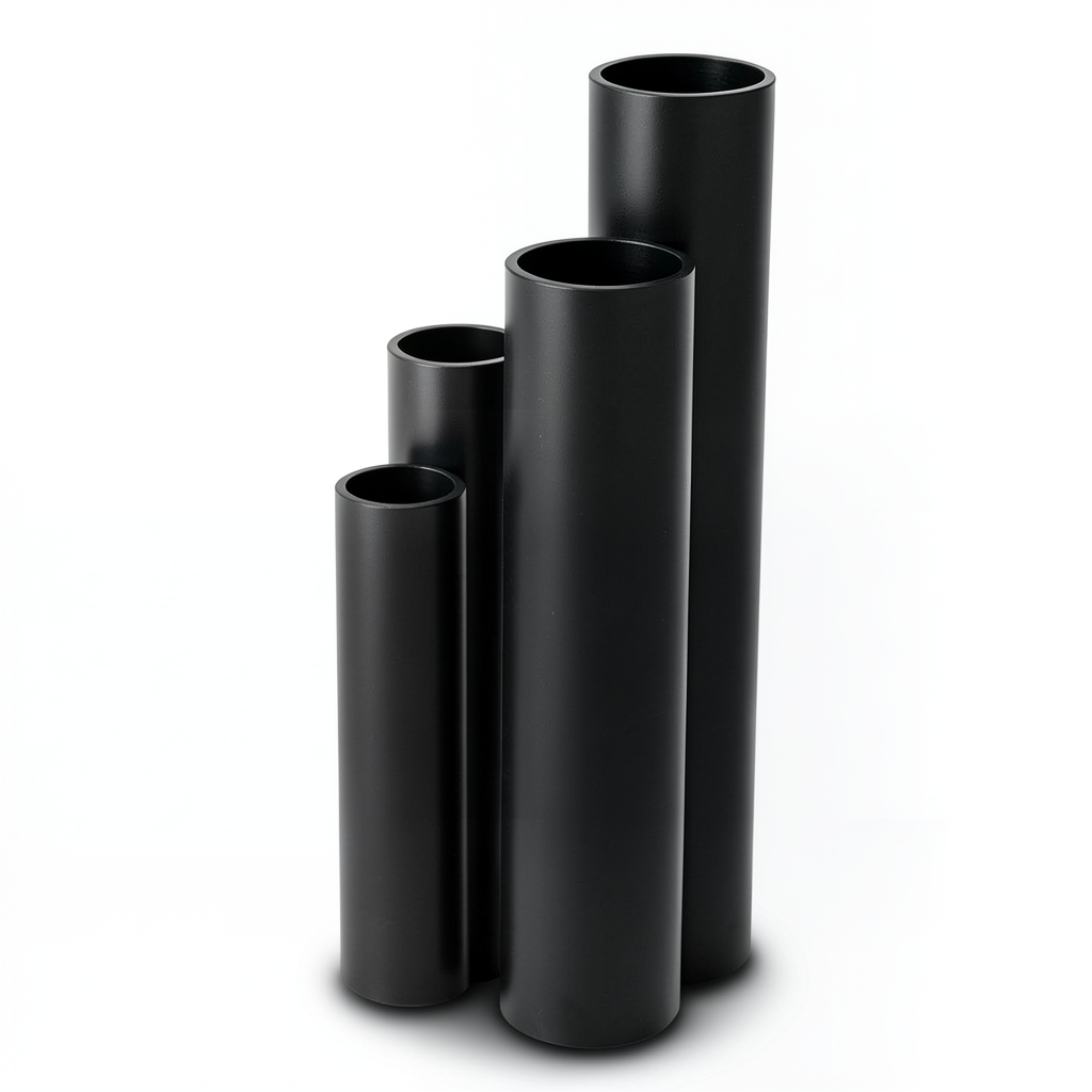 أنابيب HDPE ضغط 20 بار قطر خارجي 140 مم سمك 23.3 مم لون أسود
