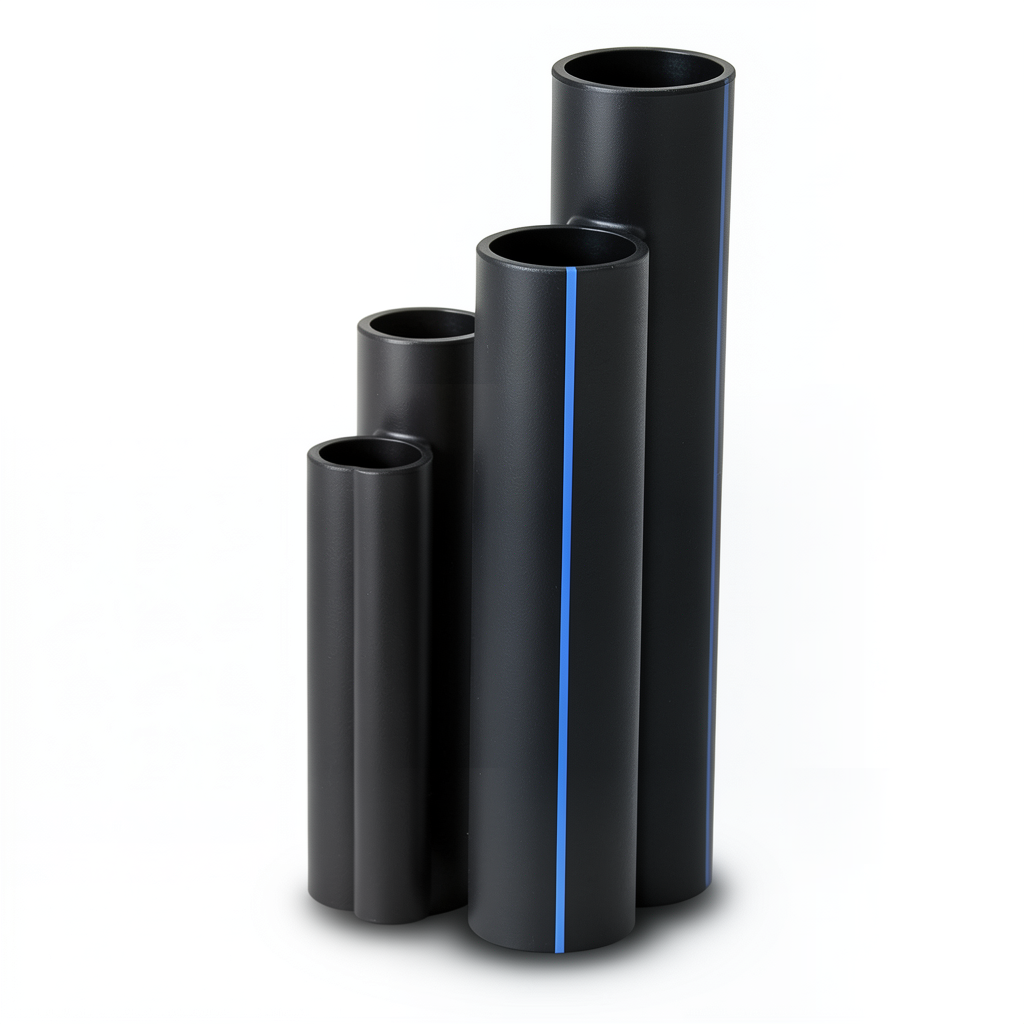 أنابيب HDPE ضغط اسمي 20 بار قطر خارجي 200 مم سمك 33.2 مم لون أسود