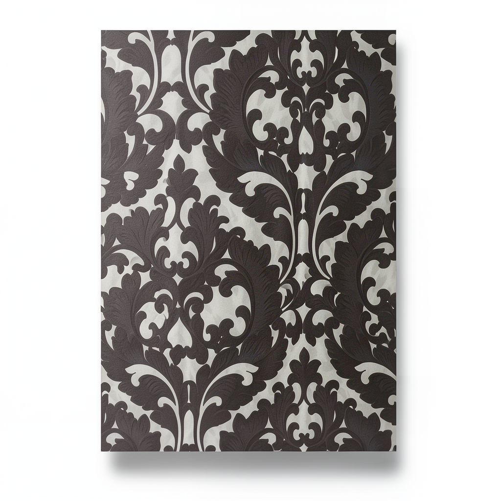 Italian Wallpaper Dark Brown Color Classic Design, Size 10mx0.70m, Model 15061