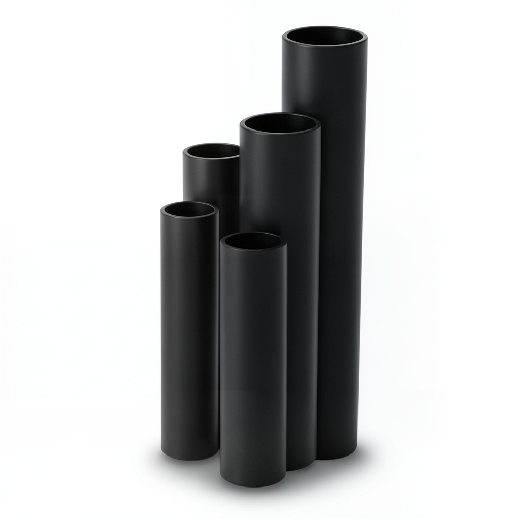 أنابيب HDPE ضغط اسمي 20 بار قطر خارجي 32 مم سمك 5.4 مم لون أسود
