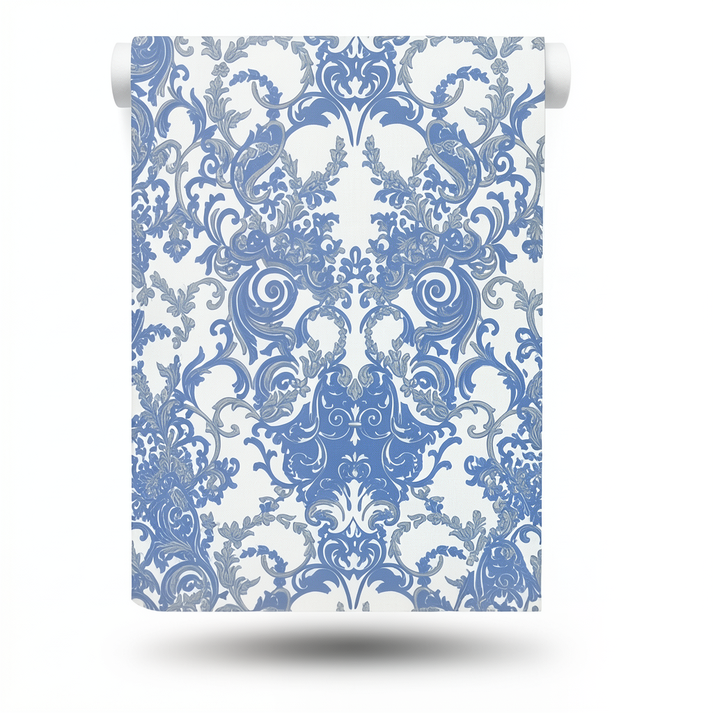 Classic Wallpaper Length 10m, Width 0.70m, Blue Color, Model 15065
