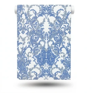 Classic Wallpaper Length 10m, Width 0.70m, Blue Color, Model 15065