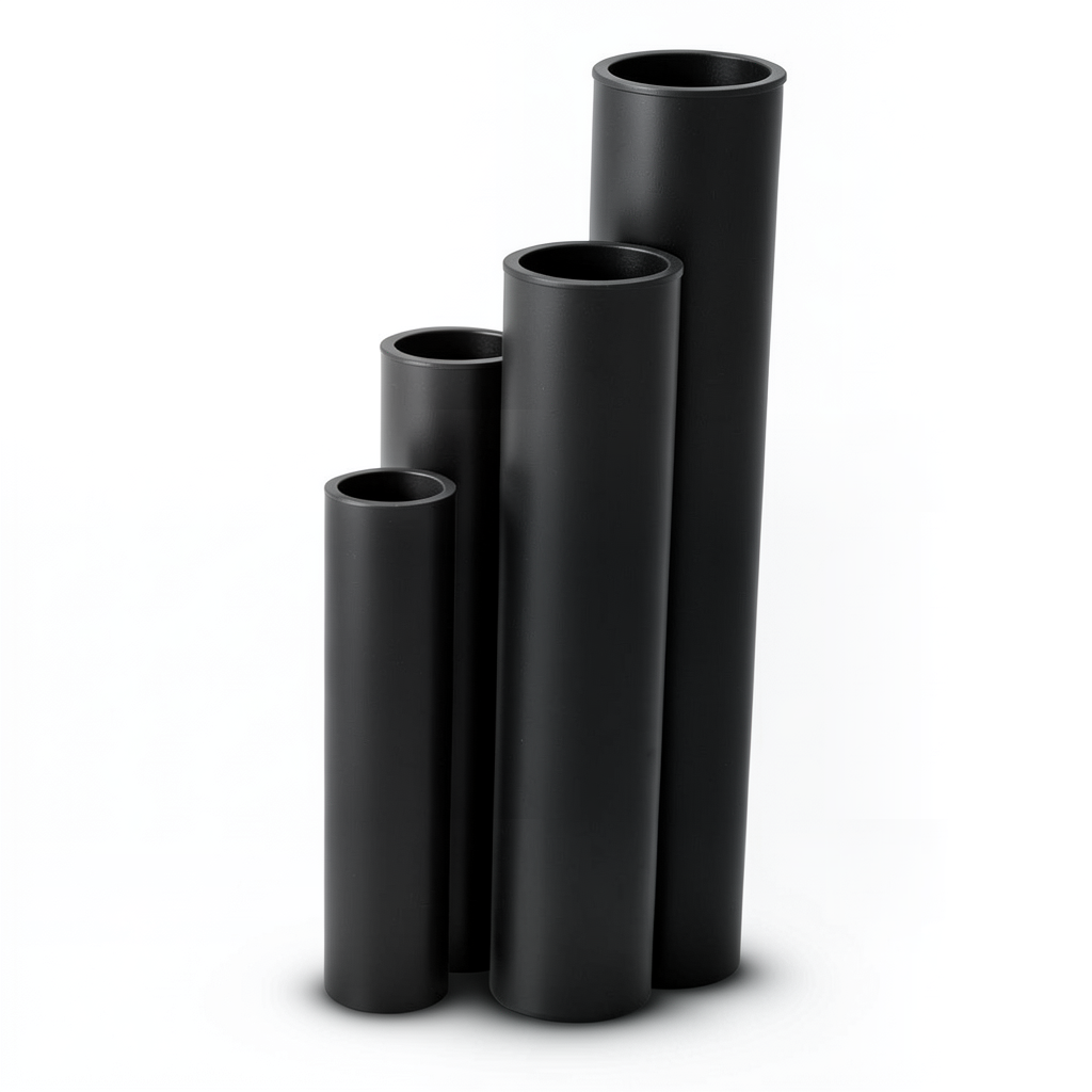 أنابيب HDPE ضغط 20 بار قطر خارجي 63 مم سمك 10.5 مم لون أسود