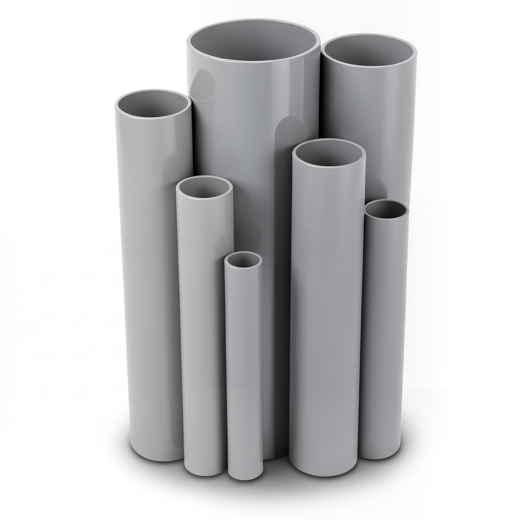 مواسير UPVC ضغط اسمي 2.5 بار قطر خارجي 710 مم سمك 5.7 مم لون رمادي