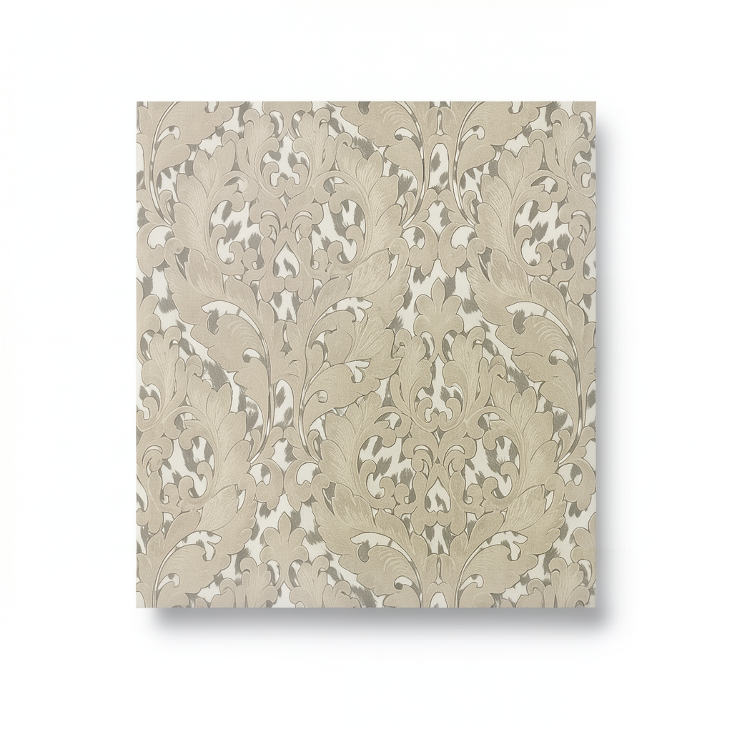 Classic Wallpaper Length 10m, Width 0.70m, Beige Color, Model 15058