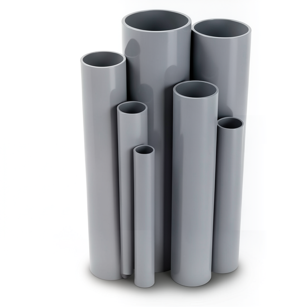 UPVC Pipes 2.5 Bar Pressure 800 mm Diameter 6.4 mm Thickness Gray