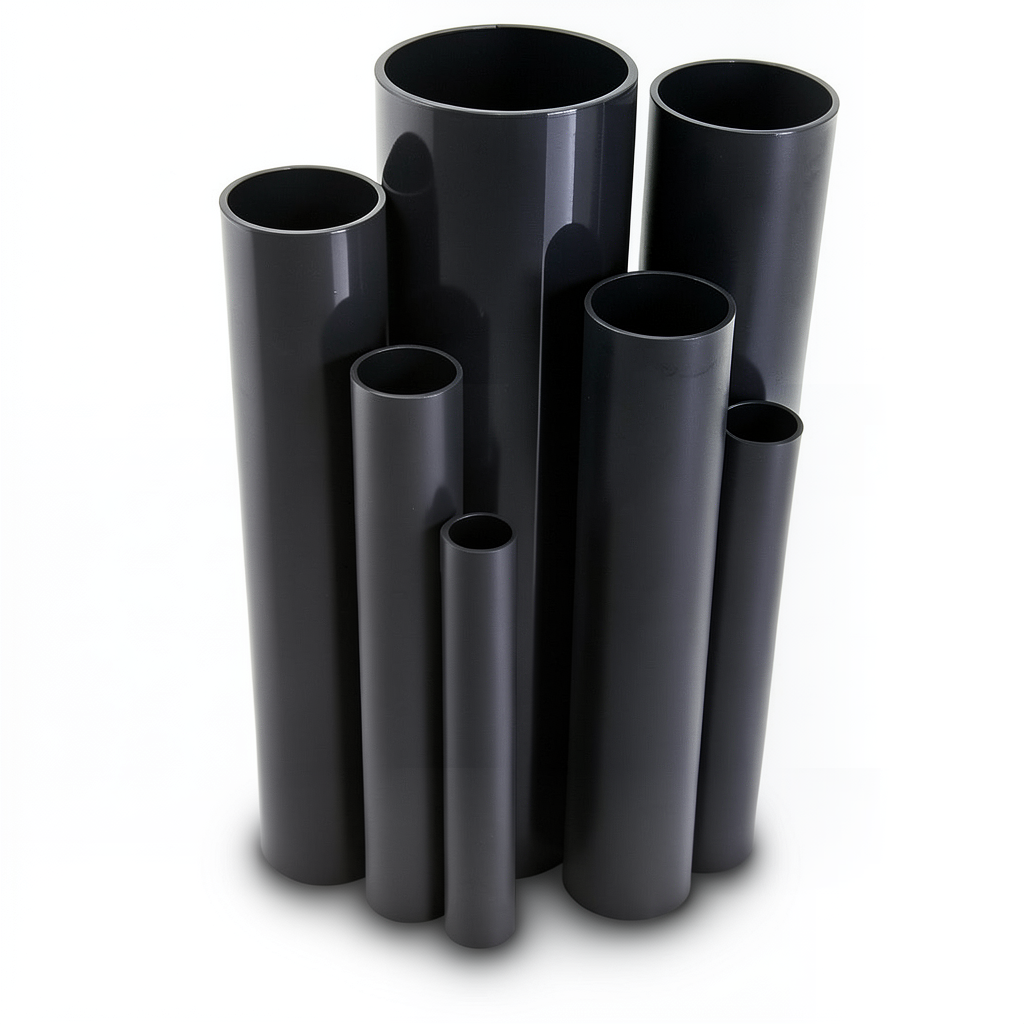 UPVC Pipes 2.5 Bar Pressure 800 mm Diameter 6.4 mm Thickness Black