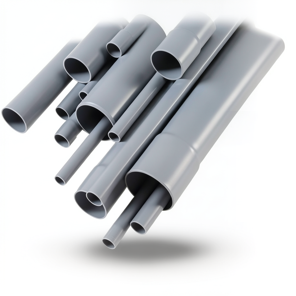 UPVC Pipes for Electrical Installations Size 110 mm Thickness 2.2 mm Gray