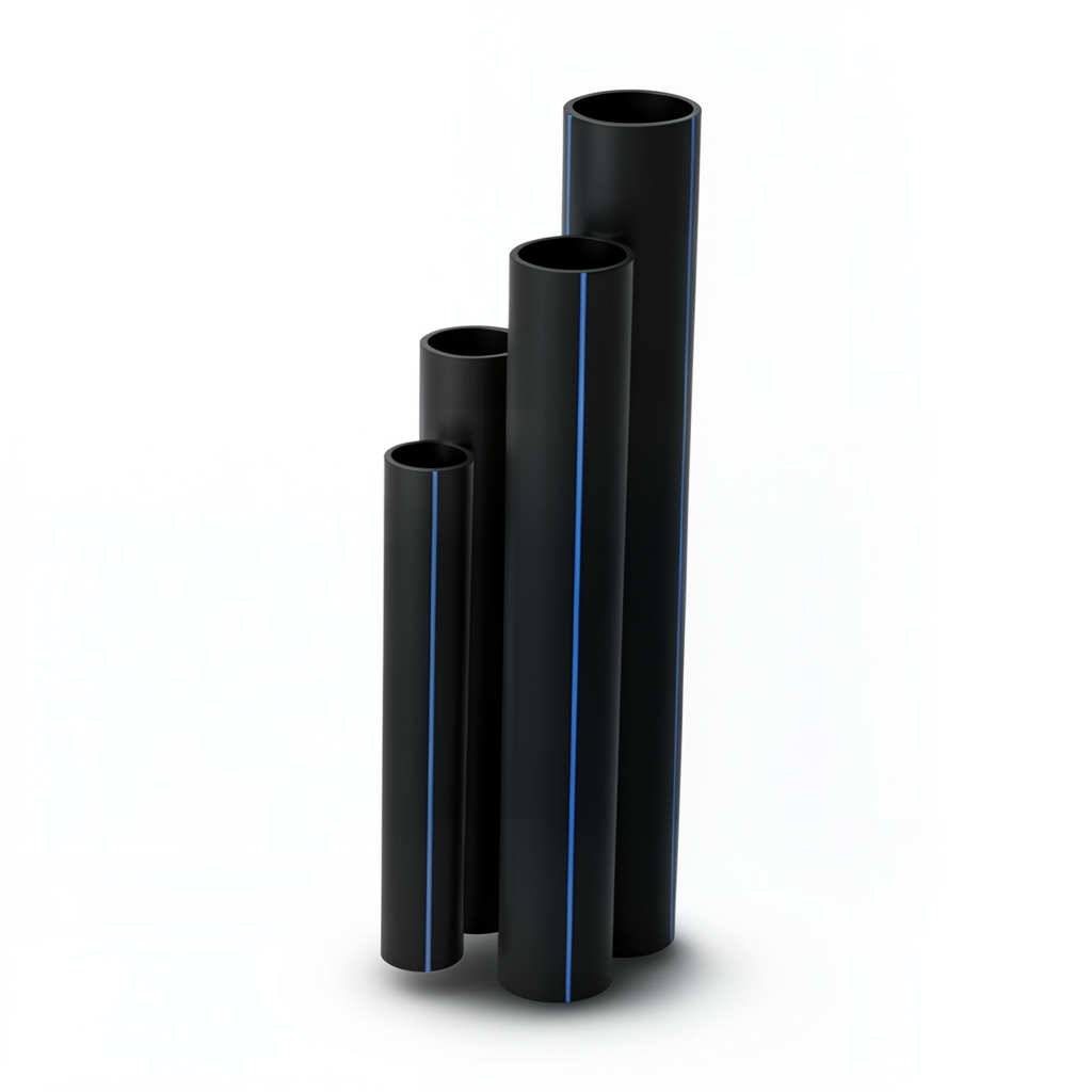 أنابيب HDPE ضغط 20 بار قطر خارجي 140 مم سمك 23.3 مم لون أسود