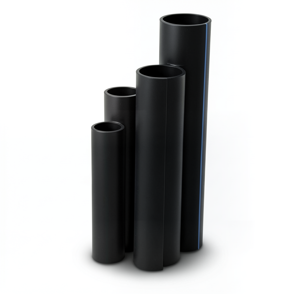 أنابيب HDPE ضغط 20 بار قطر خارجي 160 مم سمك 26.6 مم لون أسود