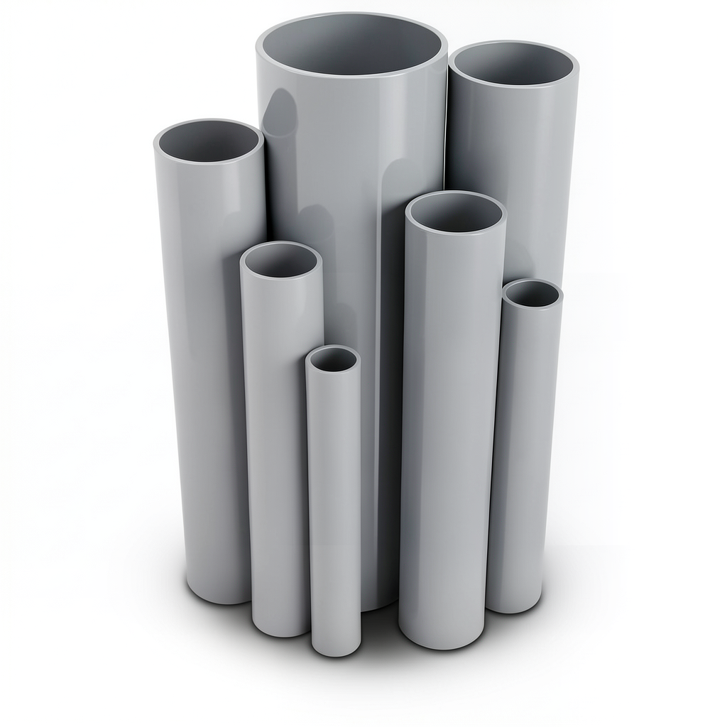 UPVC Pipes Pressure 4 Bar Outside Diameter 630 mm Thickness 12.4 mm Gray