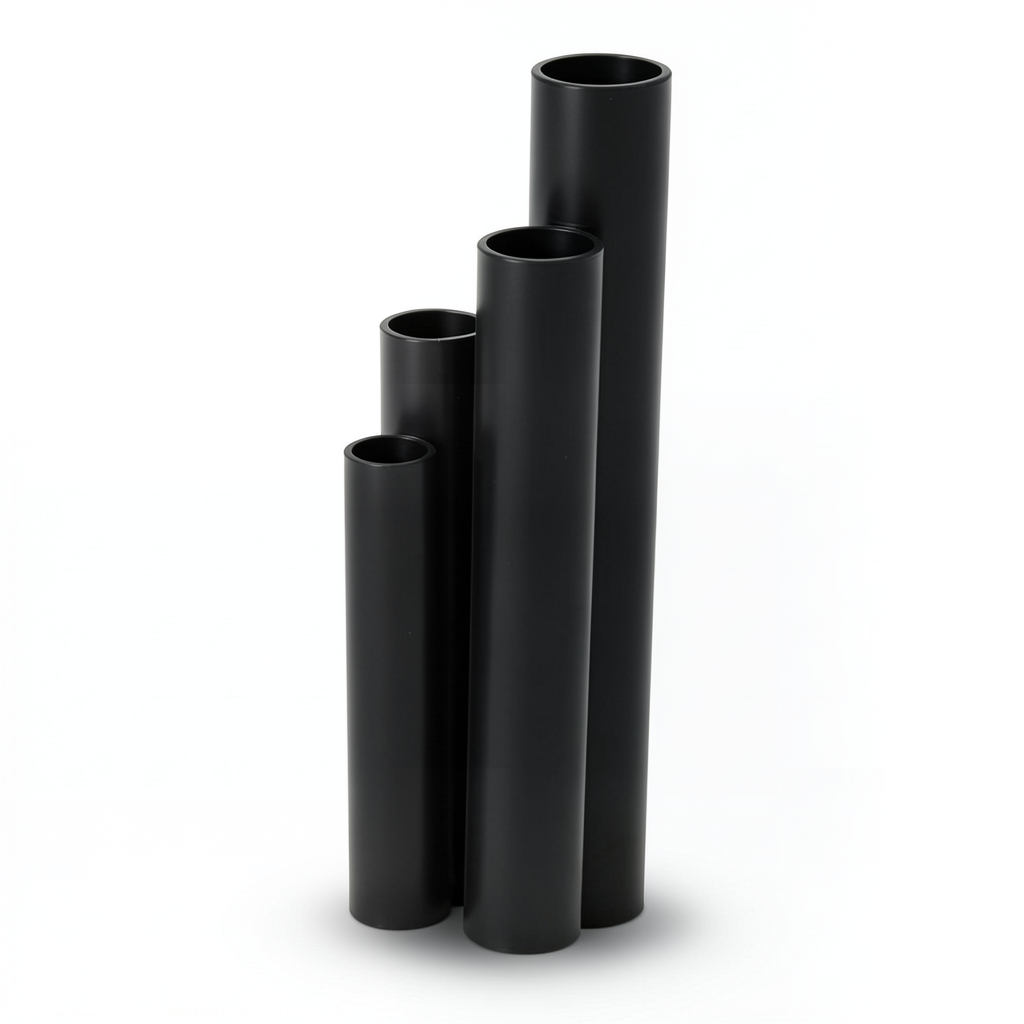 أنابيب HDPE ضغط اسمي 20 بار قطر خارجي 180 مم سمك 29.9 مم لون أسود