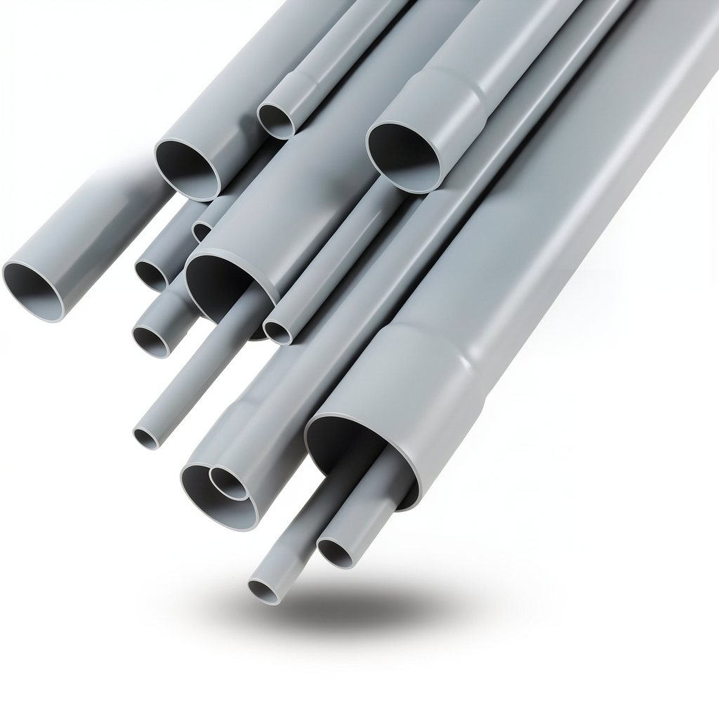 أنابيب صرف UPVC قطر خارجي 160 مم سمك 3.2 مم لون رمادي