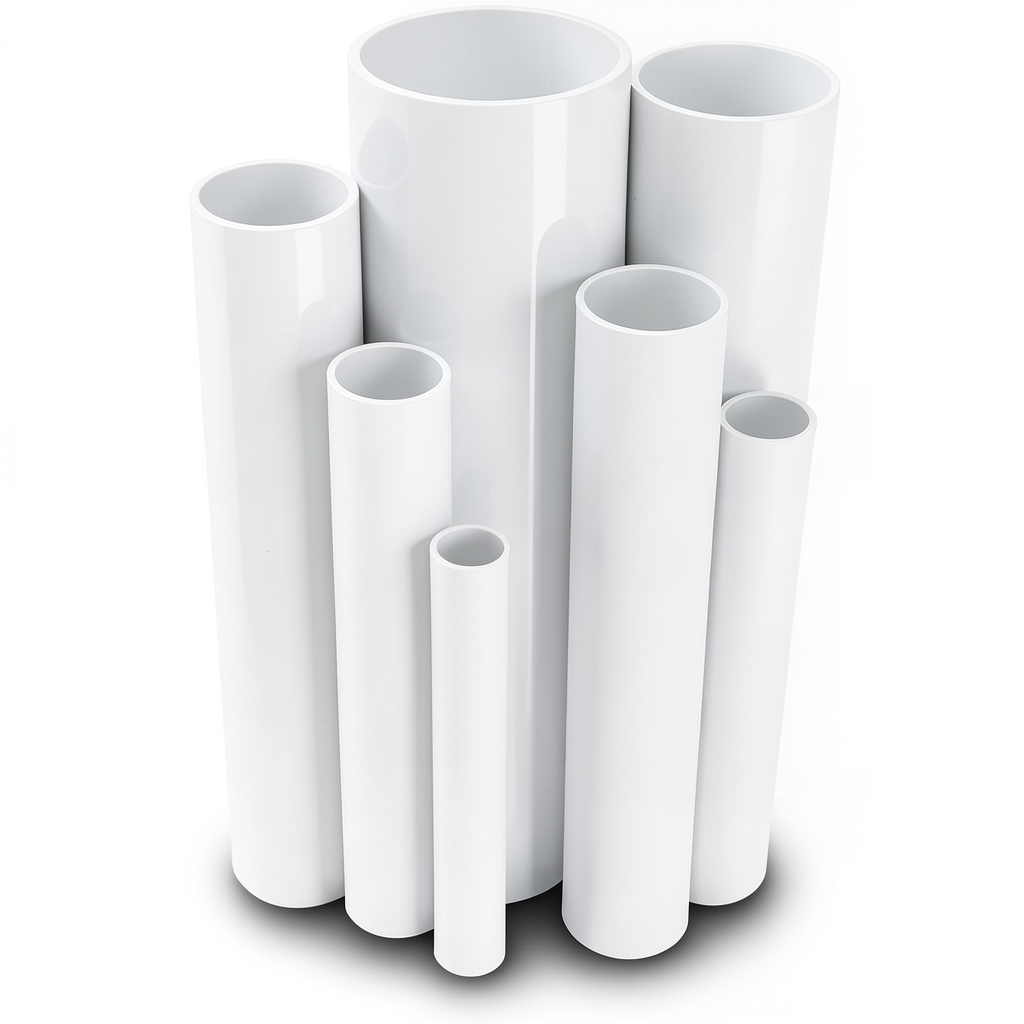 مواسير UPVC ضغط 16 بار قطر خارجي 140 مم سمك 10.4 مم لون أبيض