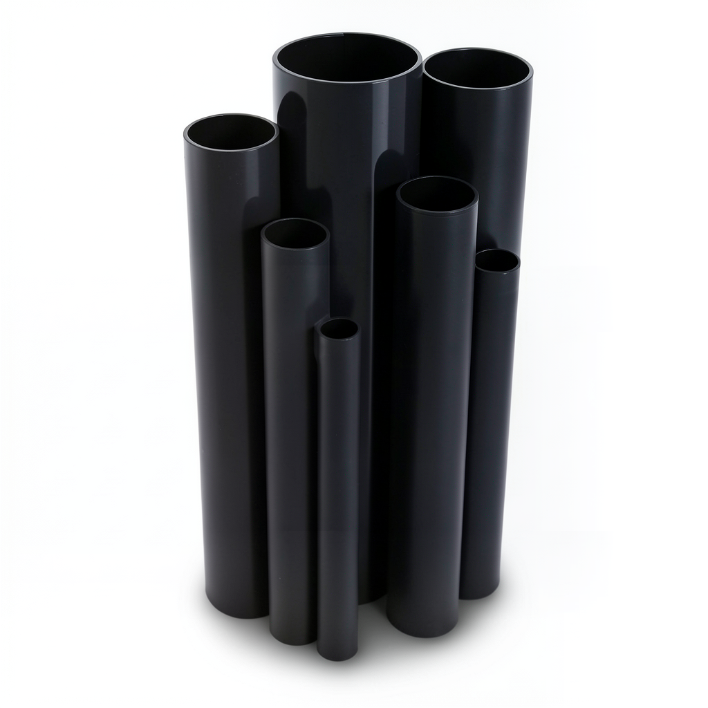 مواسير UPVC ضغط 2.5 بار قطر خارجي 710 مم سمك 5.7 مم لون أسود