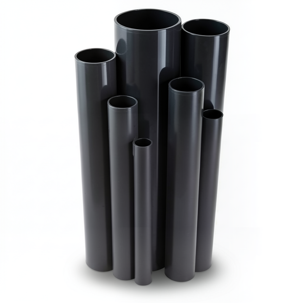 مواسير UPVC ضغط اسمي 4 بار قطر خارجي 800 مم سمك 15.7 مم لون أسود