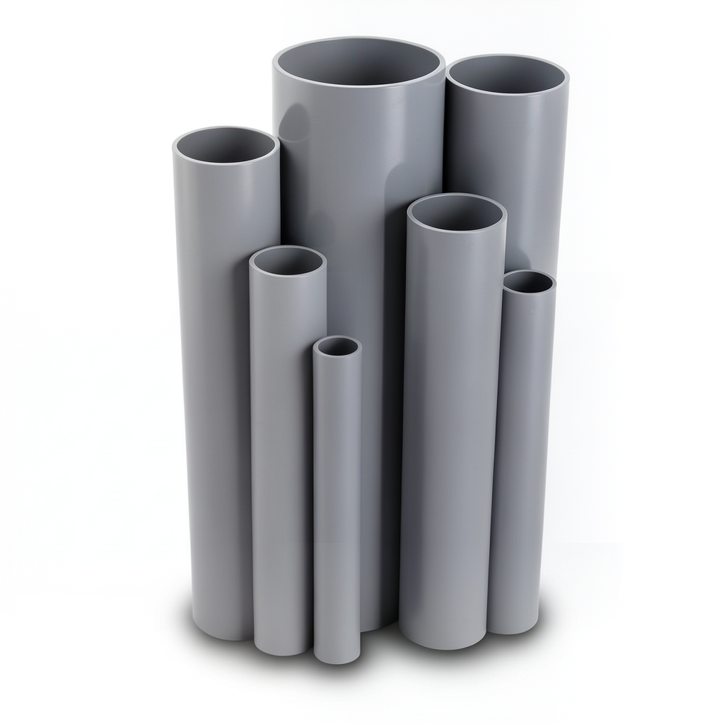 UPVC Pipes 2.5 Bar Pressure 800 mm Diameter 6.4 mm Thickness Gray