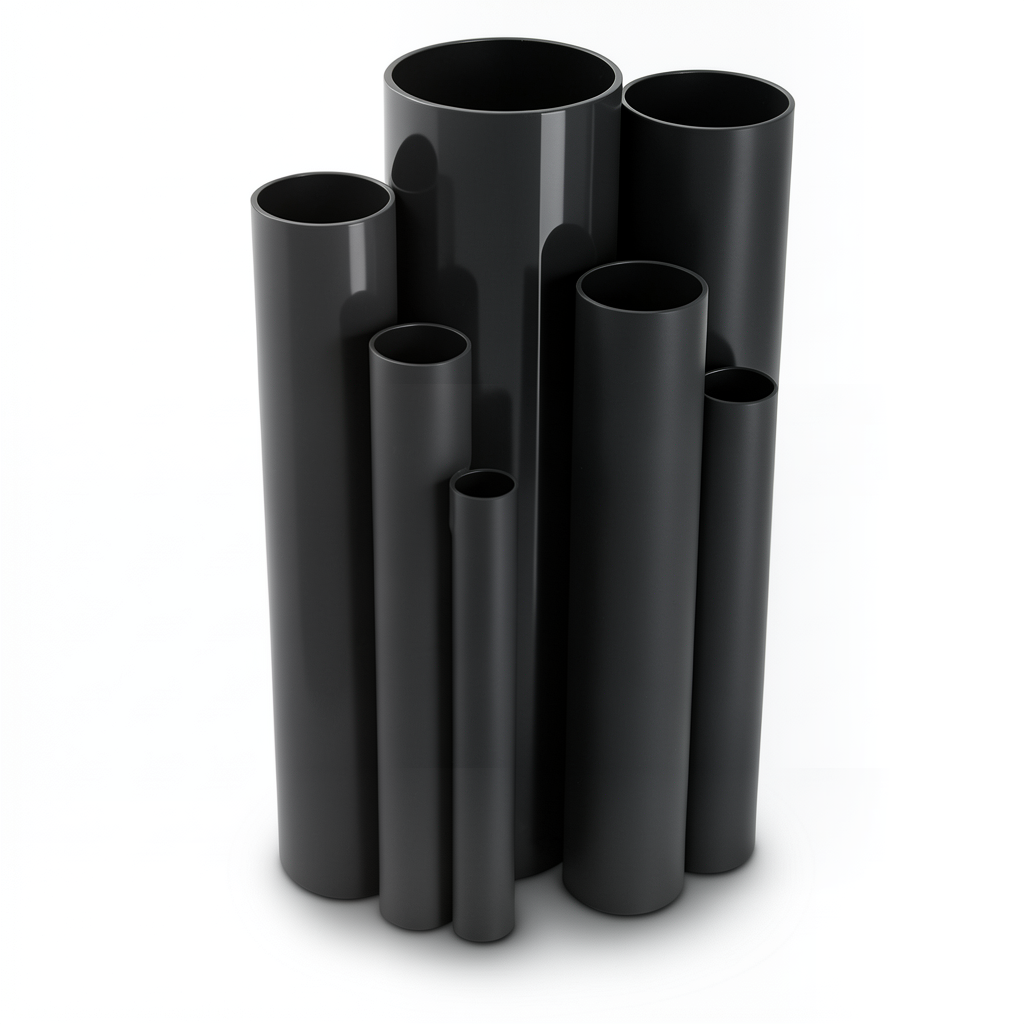 مواسير UPVC ضغط اسمي 6 بار قطر خارجي 630 مم سمك 18.4 مم لون أسود