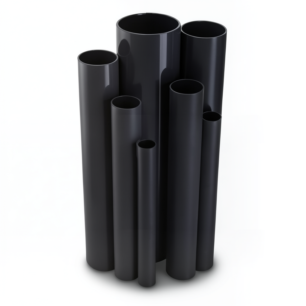 مواسير UPVC ضغط 4 بار قطر خارجي 630 مم سمك 12.4 مم لون أسود