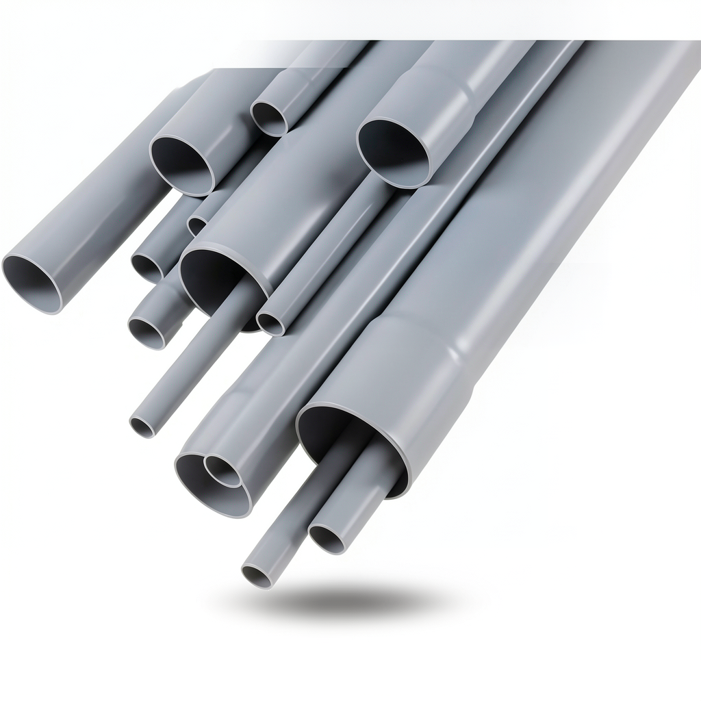 مواسير UPVC مقاس ½ 2 إنش سمك 2.79 مم لون رمادي