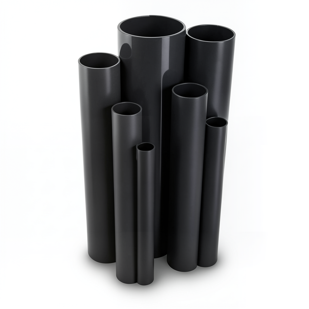 مواسير UPVC ضغط اسمي 4 بار قطر خارجي 800 مم سمك 15.7 مم لون أسود