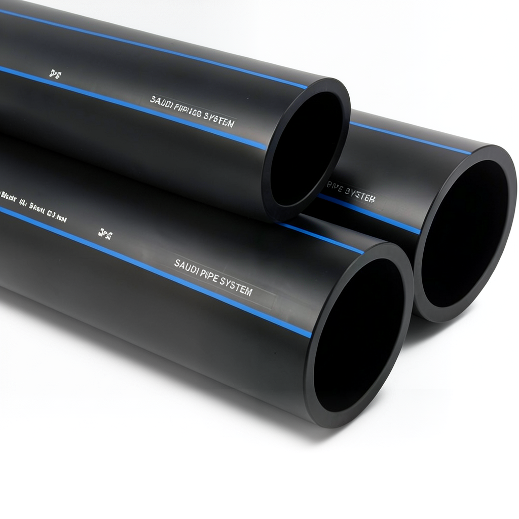 SPS HDPE Pipes PE 100 Pressure 16 Bar Diameter 450 mm Thickness 40.9 mm Black | Saudi Pipes Systems (SPS)